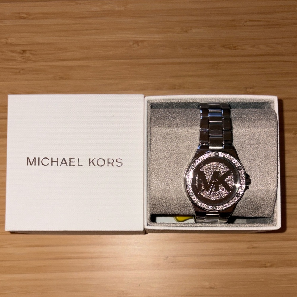Michael Kors Lennox Pavé Silver-Tone Watch